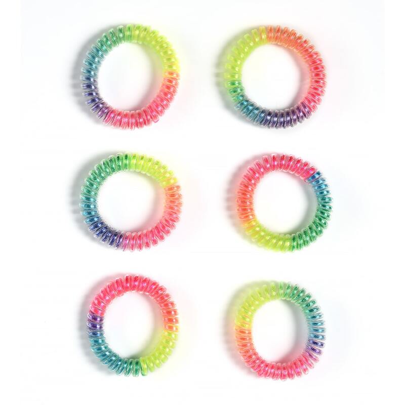 

6pcs Coil Wire Hair Tie, Multicolor