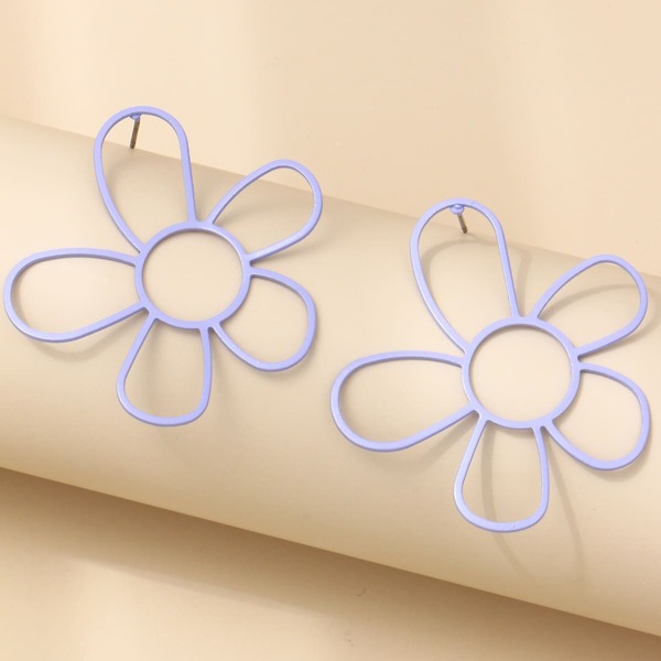 

Flower Design Earrings, Purple
