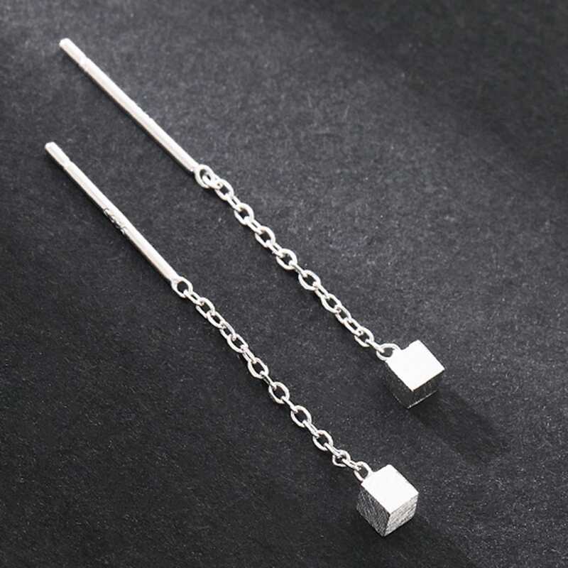 

Minimalist Drop Earrings, Silver