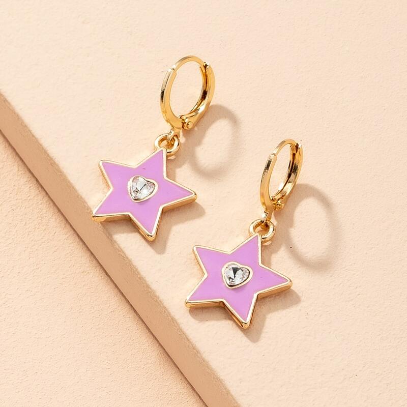 

Star Drop Earrings, Gold
