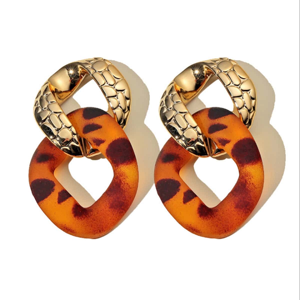 

Leopard Drop Earrings, Coffee brown