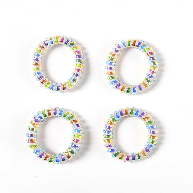 

4pcs Coil Wire Hair Tie, Multicolor