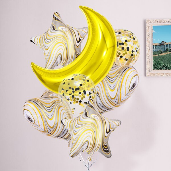 

9pcs Moon Shaped Decorative Balloon Set, Multicolor