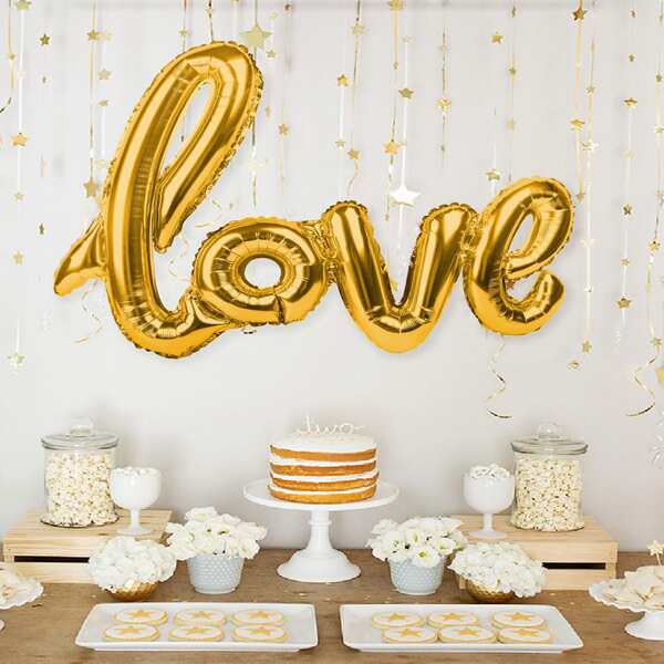 

1pc Love Design Balloon, Gold