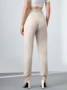 Modelyn Solid Tailored Suit Trousers - Beige - View 2