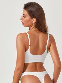 Sujetador invisible de canalé microfibra - Blanco - Ver 2