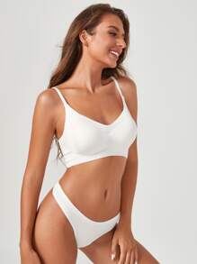 Sujetador invisible de canalé microfibra - Blanco - Ver 5