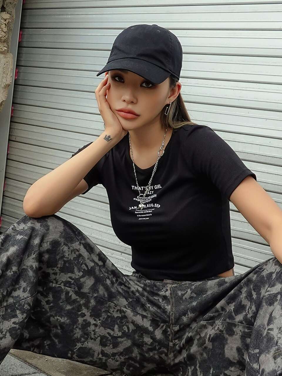 Slogan Graphic Crop Tee