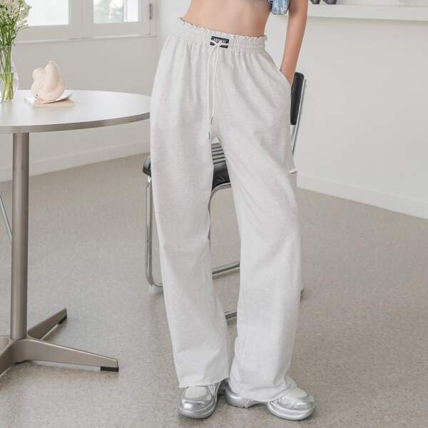 

Paperbag Waist Cut Out Sweatpants, White