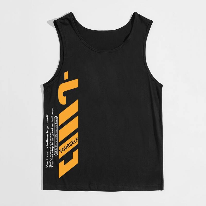 

Guys Letter Vest, Black