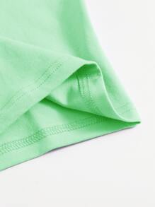 SHEIN EZwear Solid Crop Tank Top - Mint Green - View 4