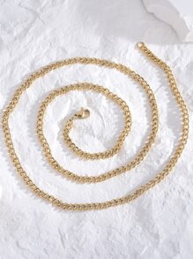 Minimalist Chain Necklace - Yellow Gold - View 2