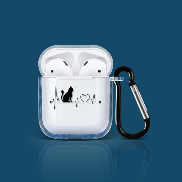 

Прозрачный чехол для Airpods с узором кошки