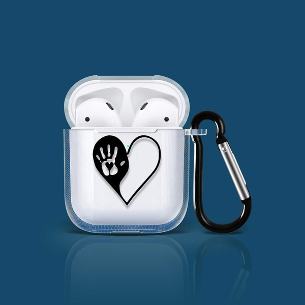 

Прозрачный чехол для Airpods с узором сердечка