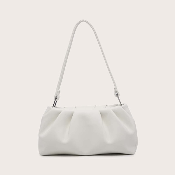 

Minimalist Ruched Bag, White