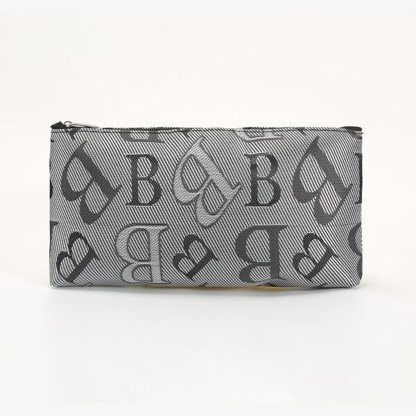 

Letter Graphic Makeup Bag, Grey