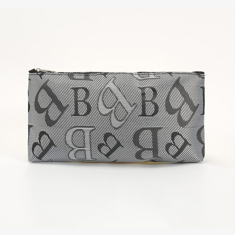 

Letter Graphic Makeup Bag, Grey