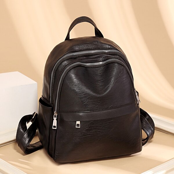 

Minimalist Pocket Front Backpack, Black