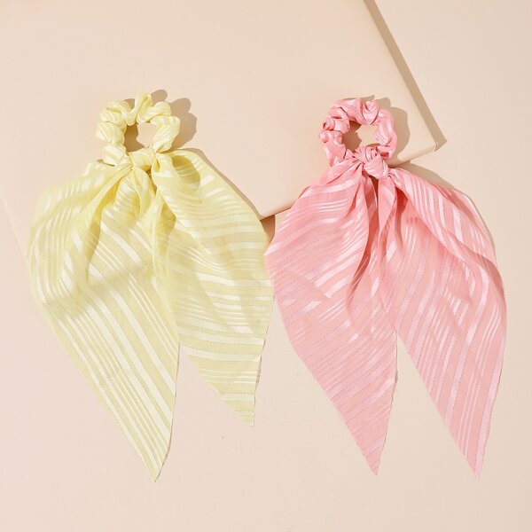 

2pcs Scarf Hair Tie, Multicolor