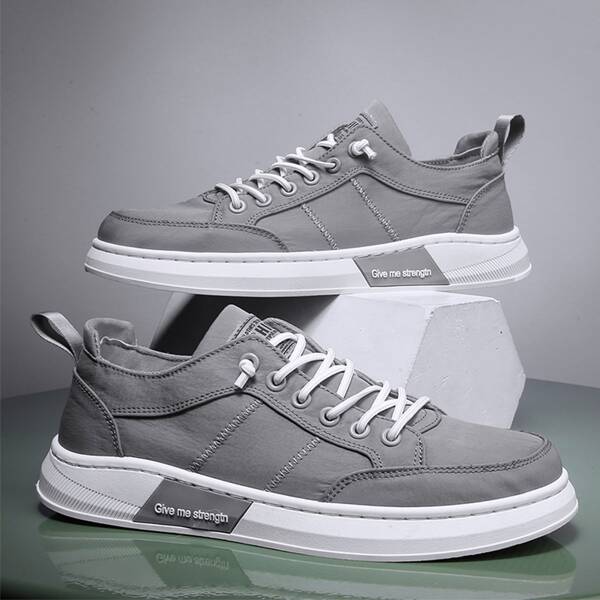 

Men Stitch Detail Skate Shoes, Grey