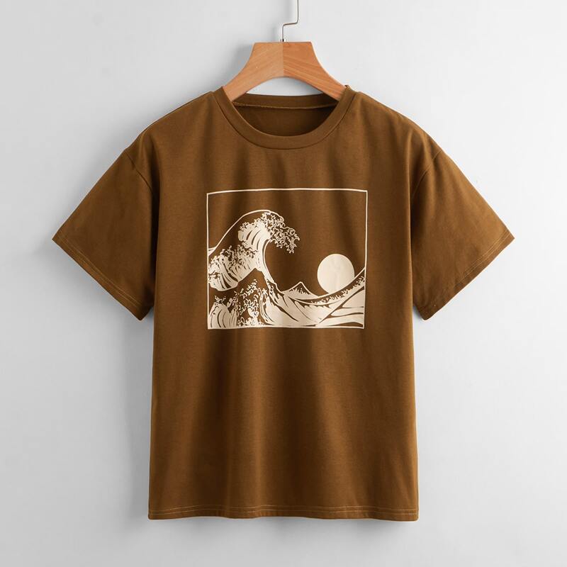 

Wave Graphic Tee, Brown