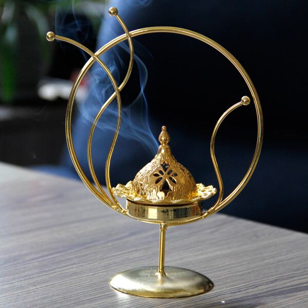 

1pc Iron Incense Burner, Gold