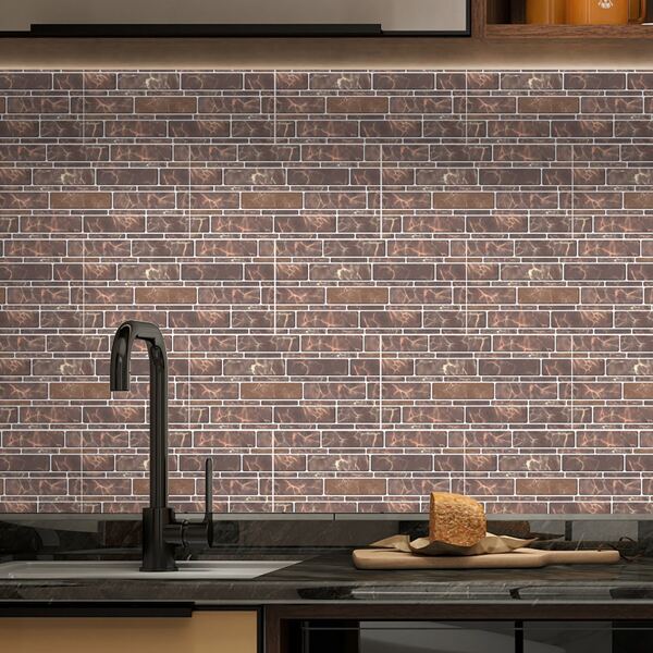 

5pcs Brick Pattern Wall Sticker, Multicolor