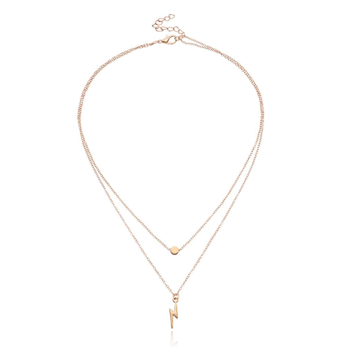 

Lighting Double Layered Necklace, Gold