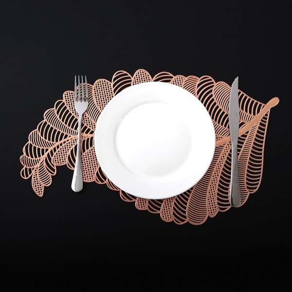 

Leaf Shaped Hollow Placemat, Rose gold