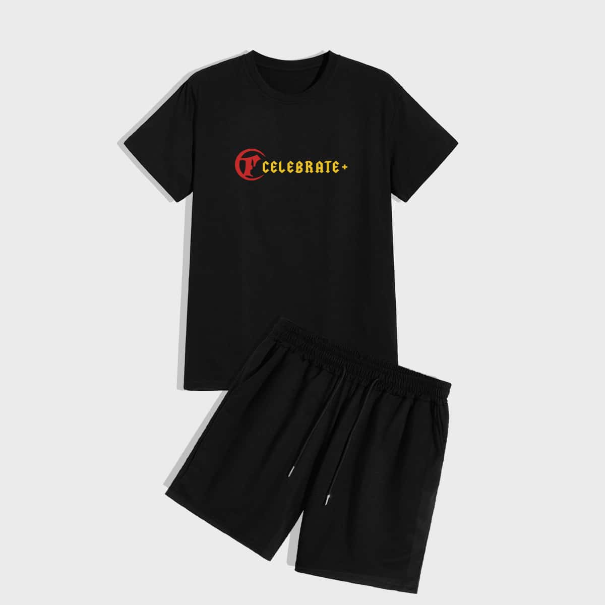 

Guys Letter Tiger Graphic Tee & Solid Shorts, Black