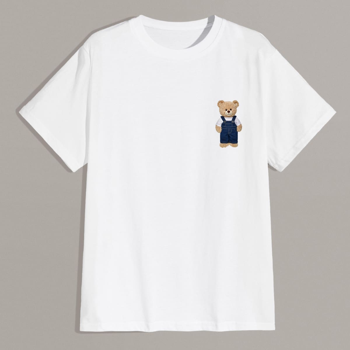 

Guys Cartoon Bear Graphic Tee, White