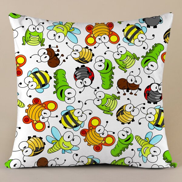 

Cartoon Animal Print Cushion Cover Without Filler, Multicolor