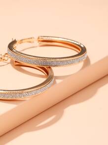 1pair Hoop Earrings - Yellow Gold - View 3