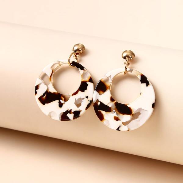 

Acrylic Round Drop Earrings, Multicolor