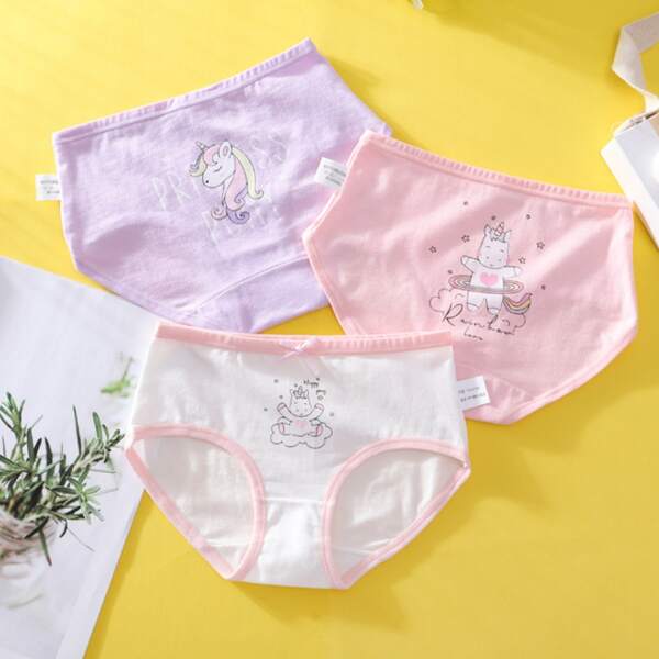 

Toddler Girls 3 Pack Cartoon Graphic Brief, Multicolor