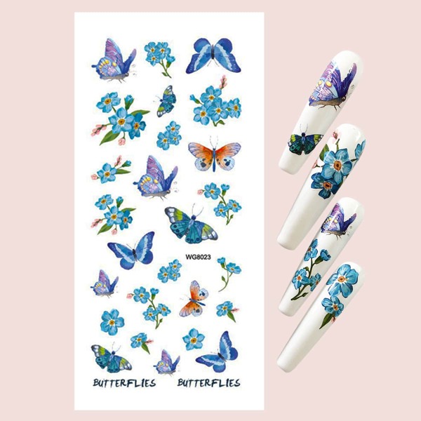 

1sheet Butterfly Nail Art Sticker, Multicolor