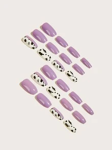 Nail Nina 24pcs Cow Pattern Fake Nail & 1sheet Tape - Multicolor - View 2