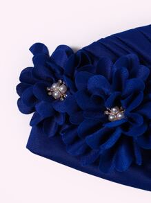 Flower Decor Wrap Hat - Blue - View 3