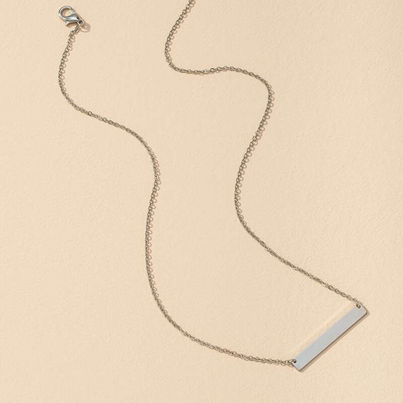 

Vertical Bar Pendant Necklace, Silver