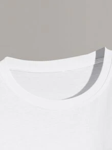 ROMWE MEN Guys Heart & Hand Graphic Tee - White - View 4