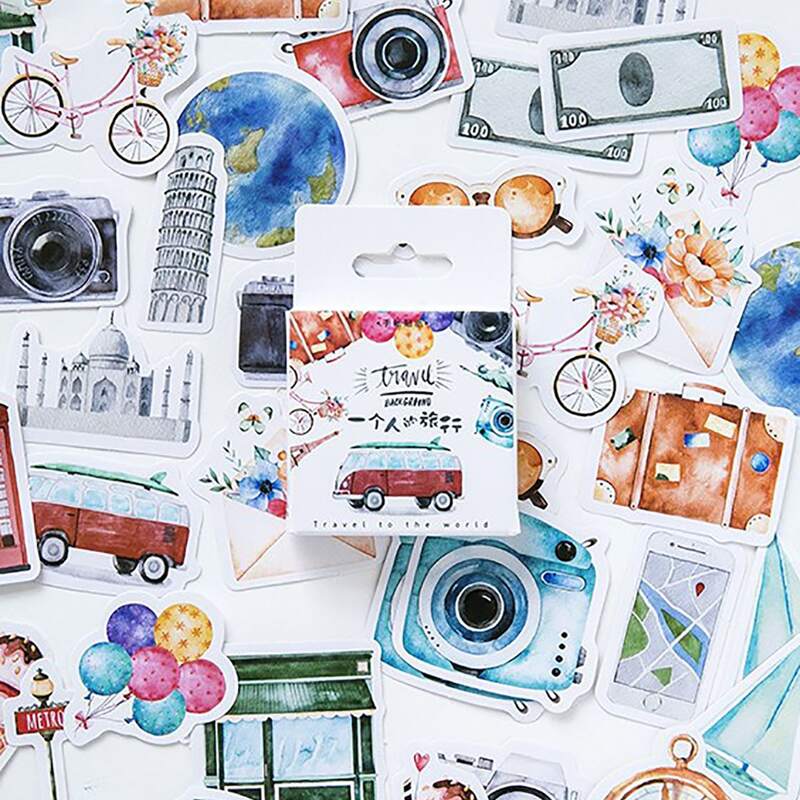 

46pcs Mixed Pattern Sticker, Multicolor