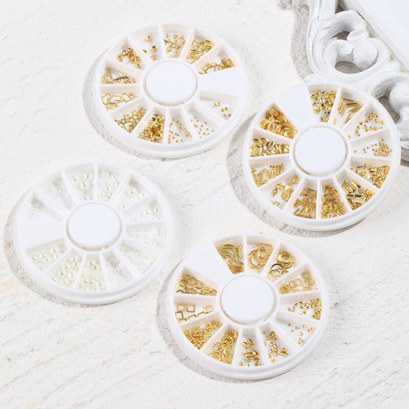 

4boxes Geometric Pattern Nail Art Decoration, Gold