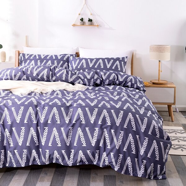 

Leaf Print Duvet Cover Set Without Filler, Multicolor