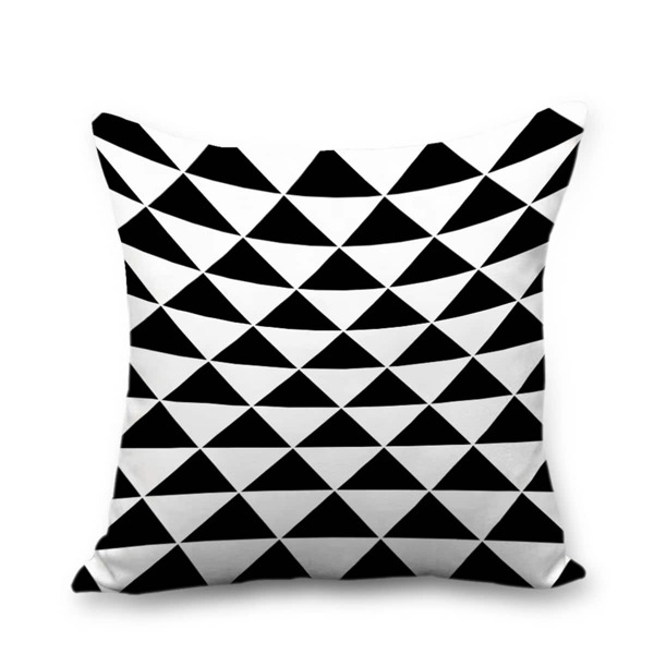 

Geometric Pattern Cushion Cover Without Filler, Black and white