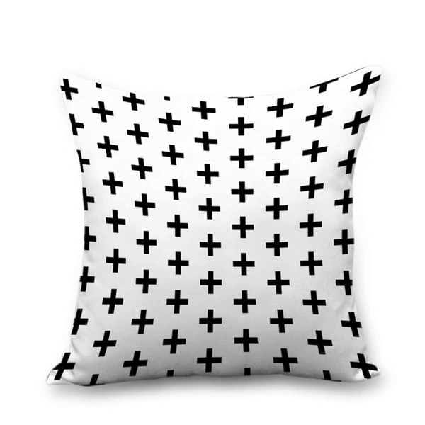 

Graphic Print Cushion Cover Without Filler, Black and white
