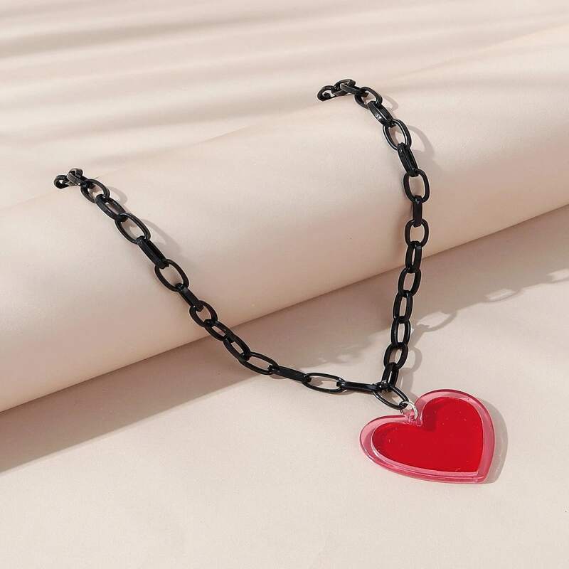

Heart Pendant Necklace, Multicolor