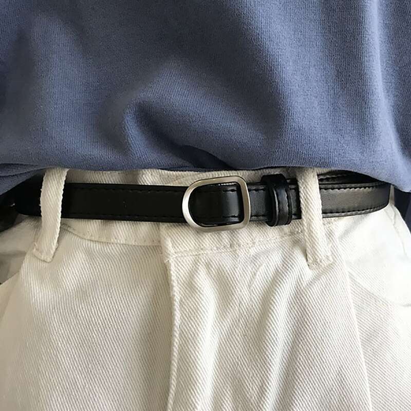 

1pc Solid Buckle Belt, Black