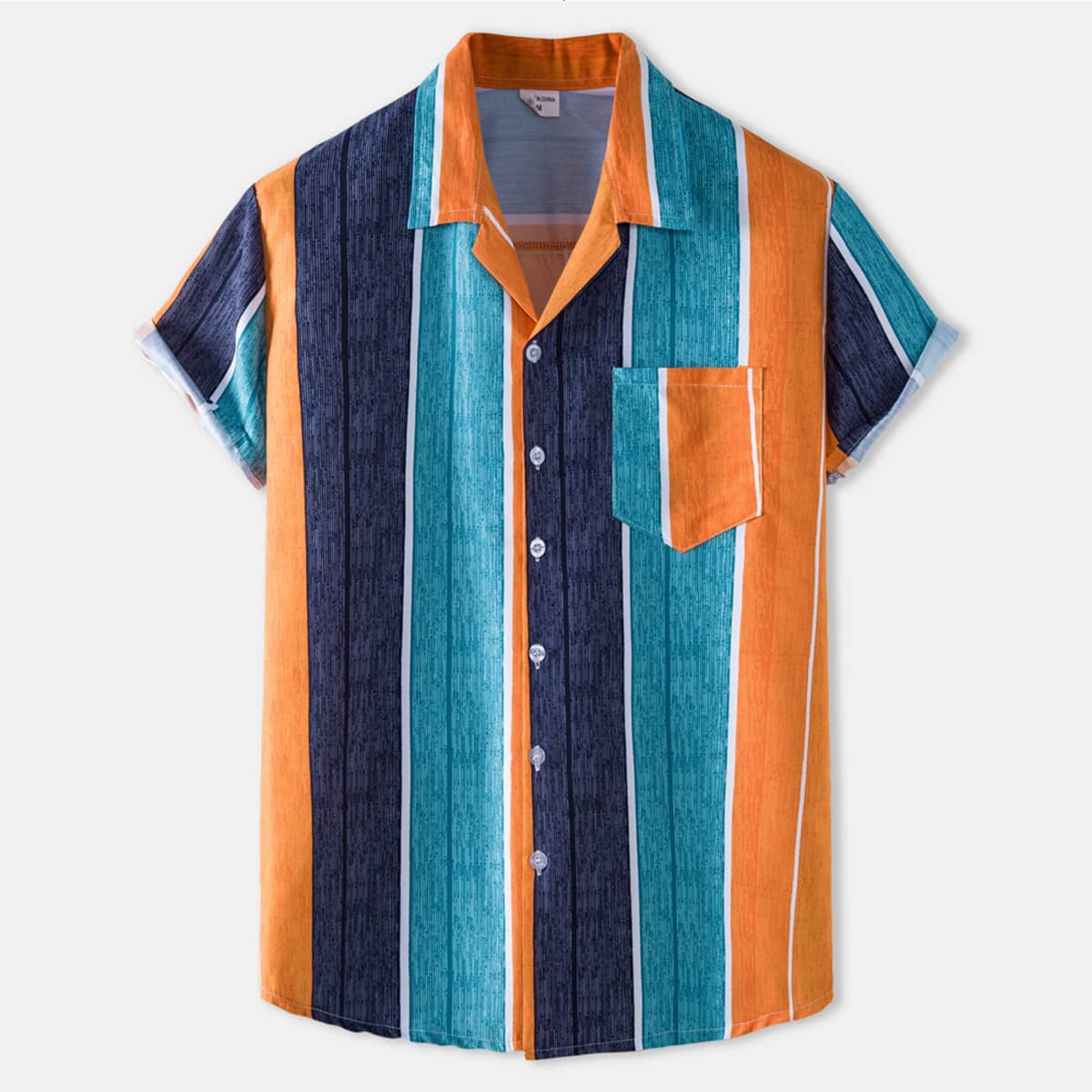 

Guys Striped Button Front Pocket Shirt, Multicolor