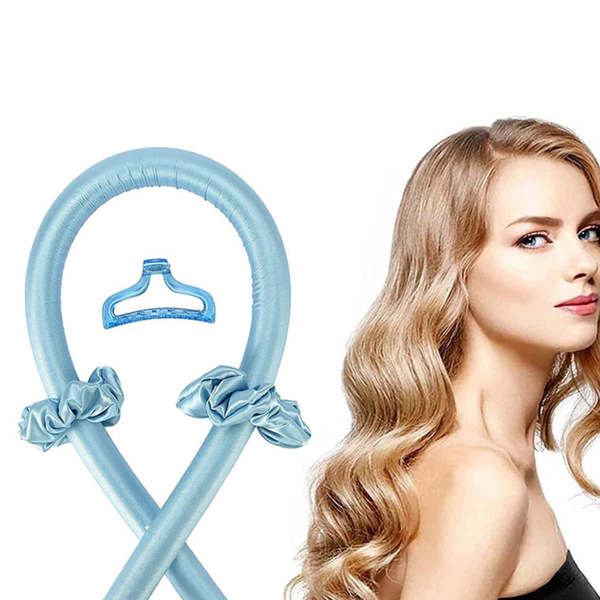 

1pc Sponge Hair Curler & 2pcs Scrunchie & 1pc Hair Claw, Blue