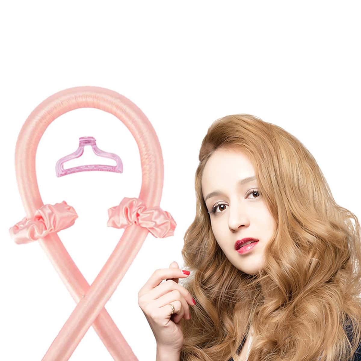 

1pc Sponge Hair Curler & 2pcs Scrunchie & 1pc Hair Claw, Pink